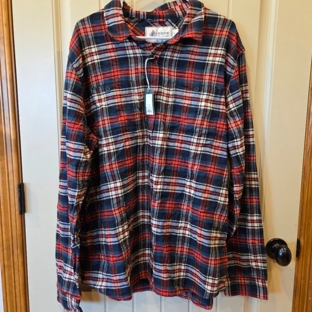 Alpine Design Mens XL Midweight Flannel Red Green Nessie Plaid Shirt New Outdoor - Picture 1 of 9